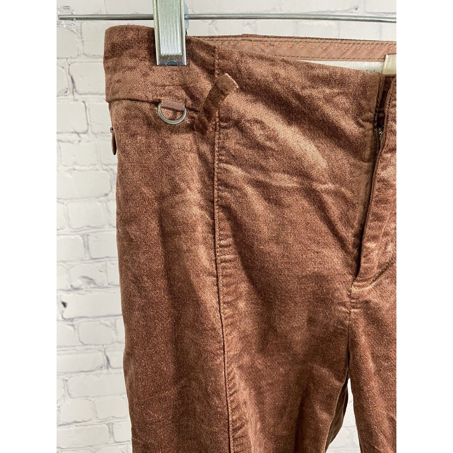 Anthropologie Rose Gold Crushed Velvet The Essential Slim Skinny Leg Pants 2