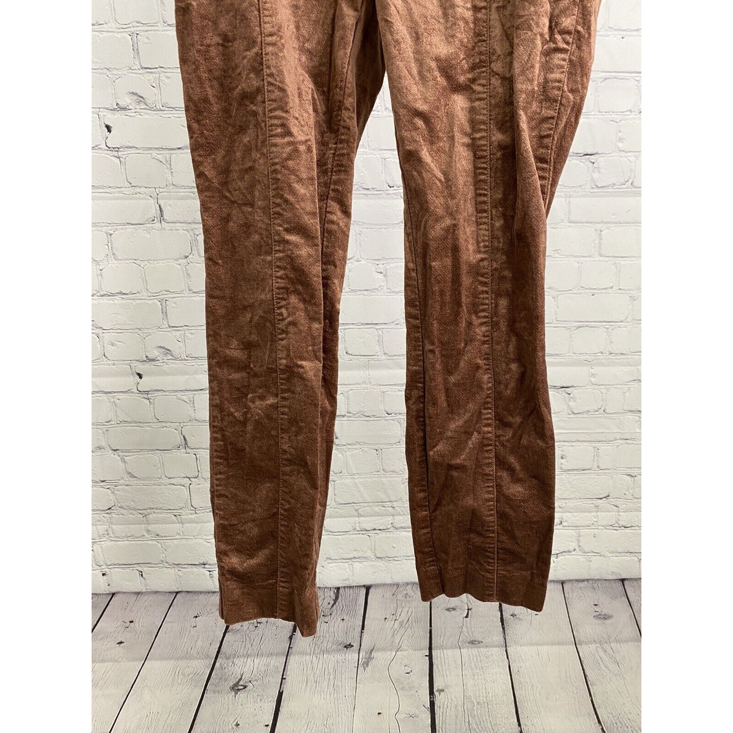 Anthropologie Rose Gold Crushed Velvet The Essential Slim Skinny Leg Pants 2