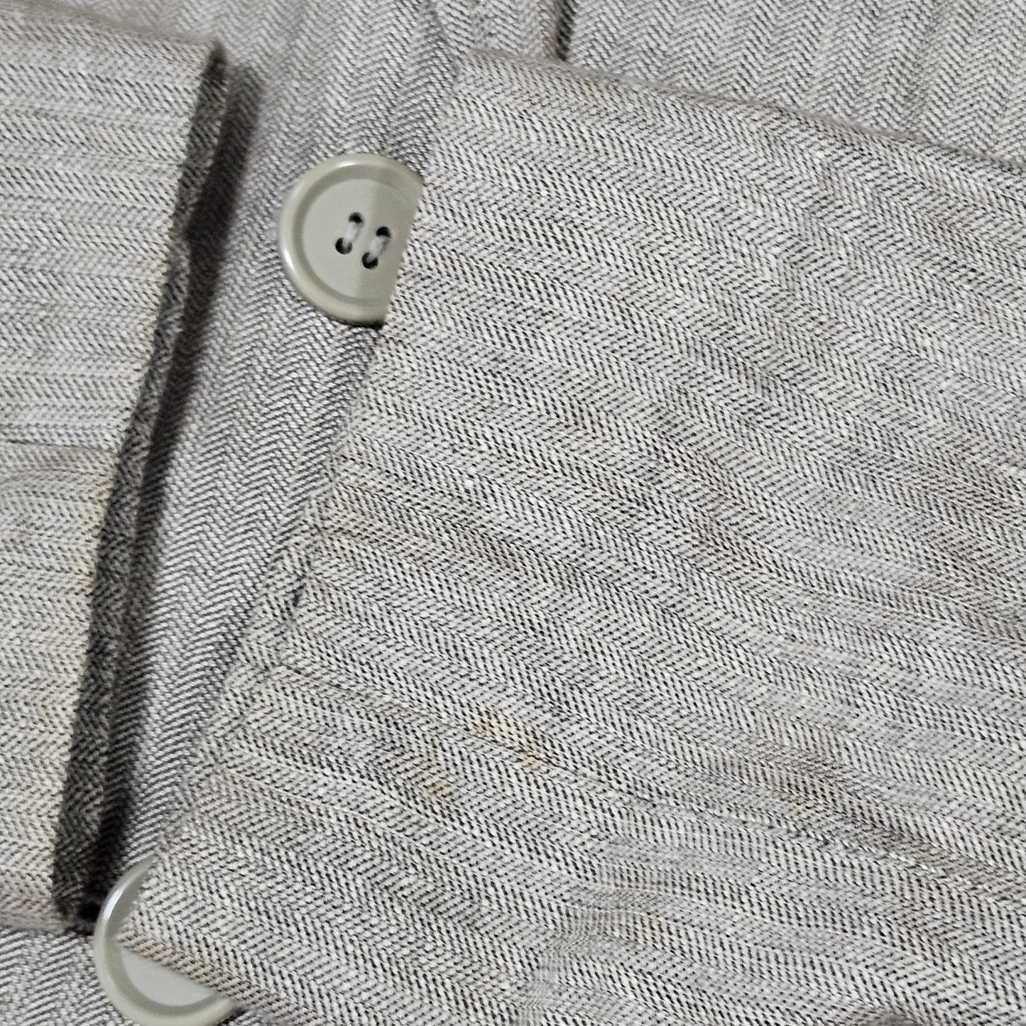 David N Brown Linen Cotton Herringbone 2 Button Peak Lined Blazer Suit Jacket 4