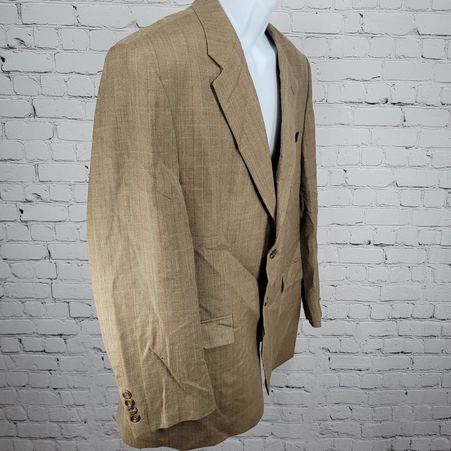 Lauren Ralph Lauren Tan Silk Wool 2 Button Vented Notch Blazer Sport Coat 43R