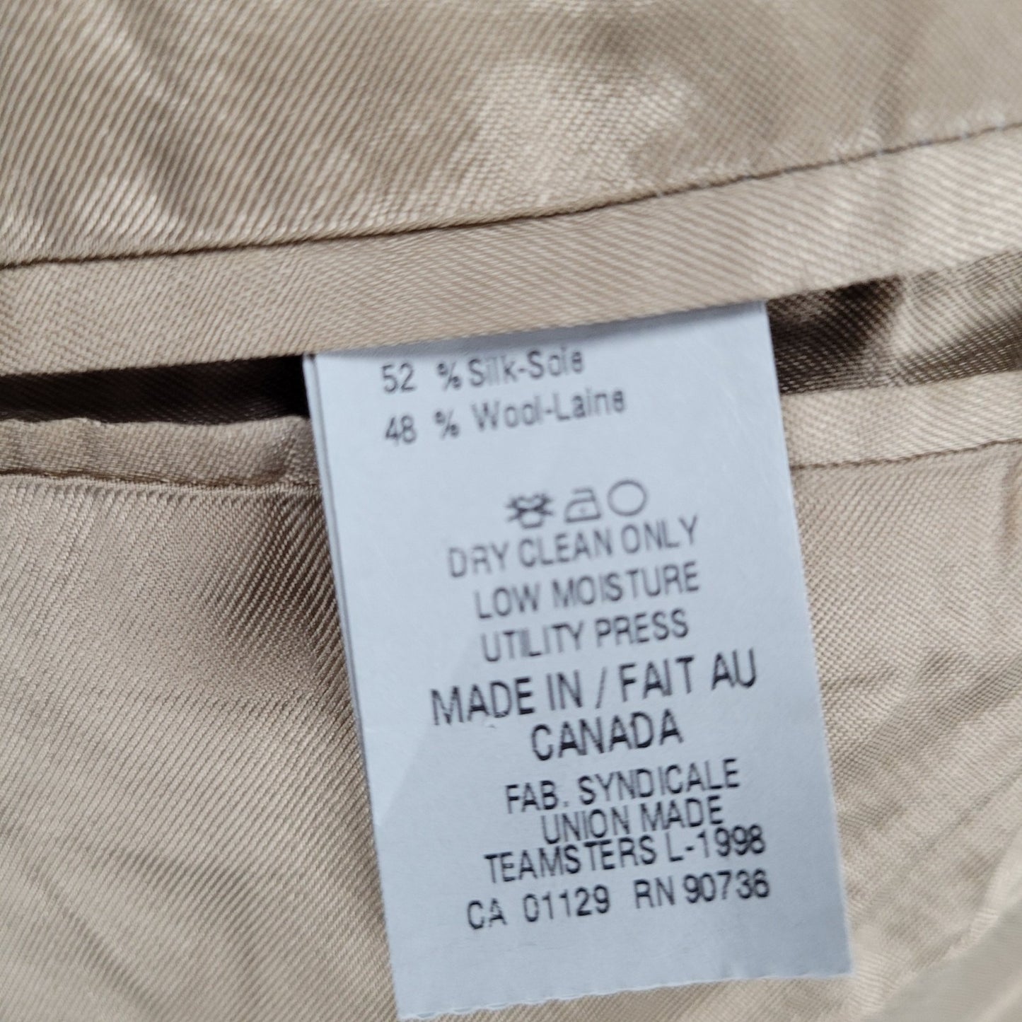 Lauren Ralph Lauren Tan Silk Wool 2 Button Vented Notch Blazer Sport Coat 43R