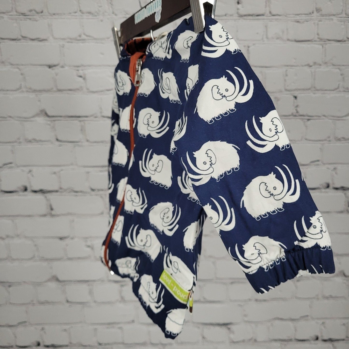 Loud + Proud Navy White 100% Organic Cotton Mammoth Hooded Zip Jacket Baby 3-6M