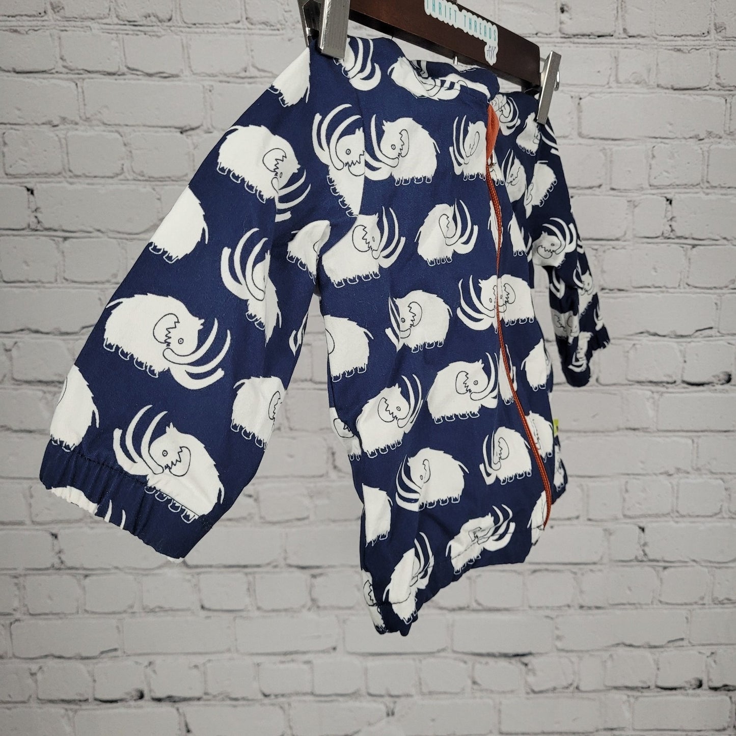 Loud + Proud Navy White 100% Organic Cotton Mammoth Hooded Zip Jacket Baby 3-6M