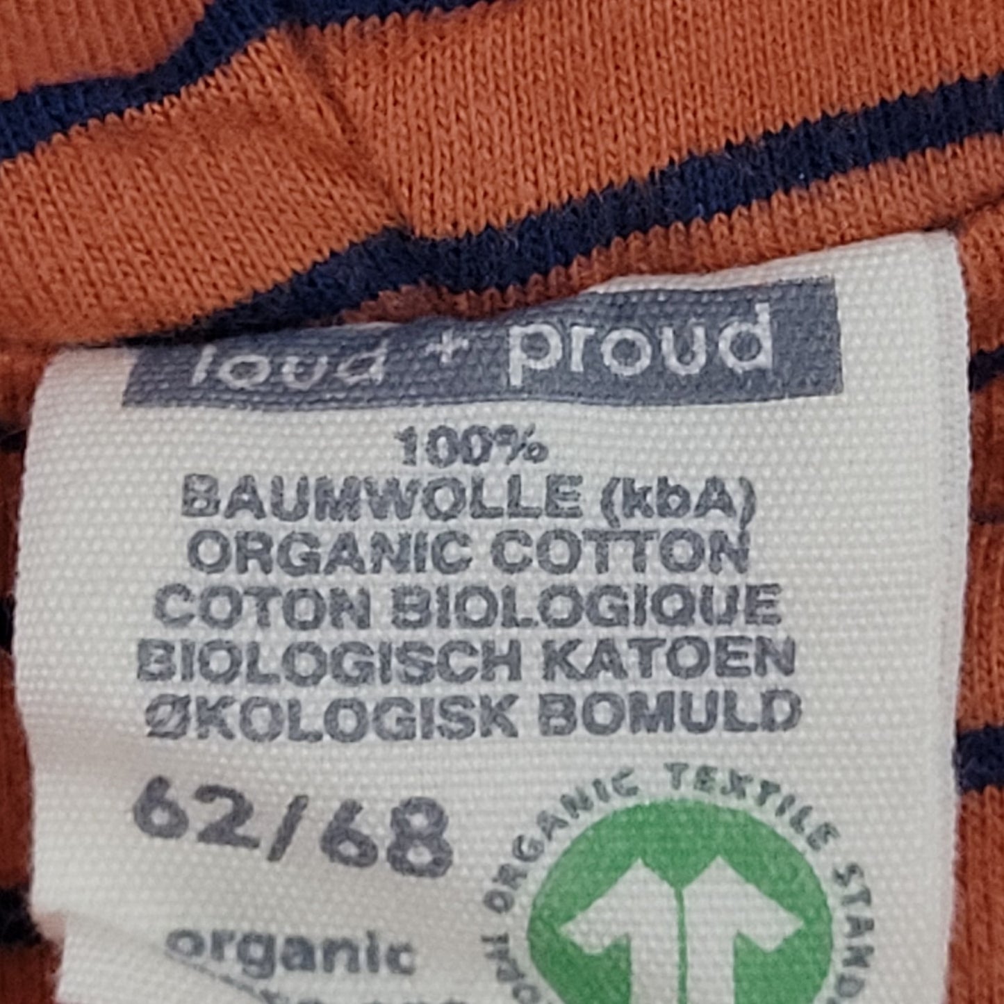 Loud + Proud Navy White 100% Organic Cotton Mammoth Hooded Zip Jacket Baby 3-6M