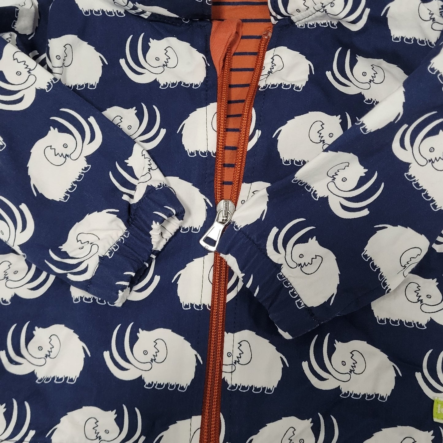 Loud + Proud Navy White 100% Organic Cotton Mammoth Hooded Zip Jacket Baby 3-6M