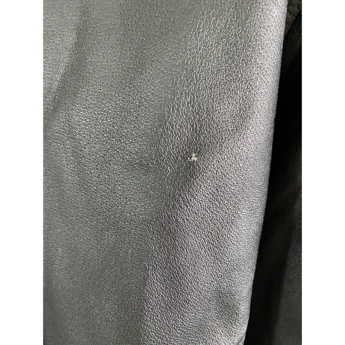 Joshua Ross Black 100% Leather Zip Up Jacket Pockets Buckle Accents L Large