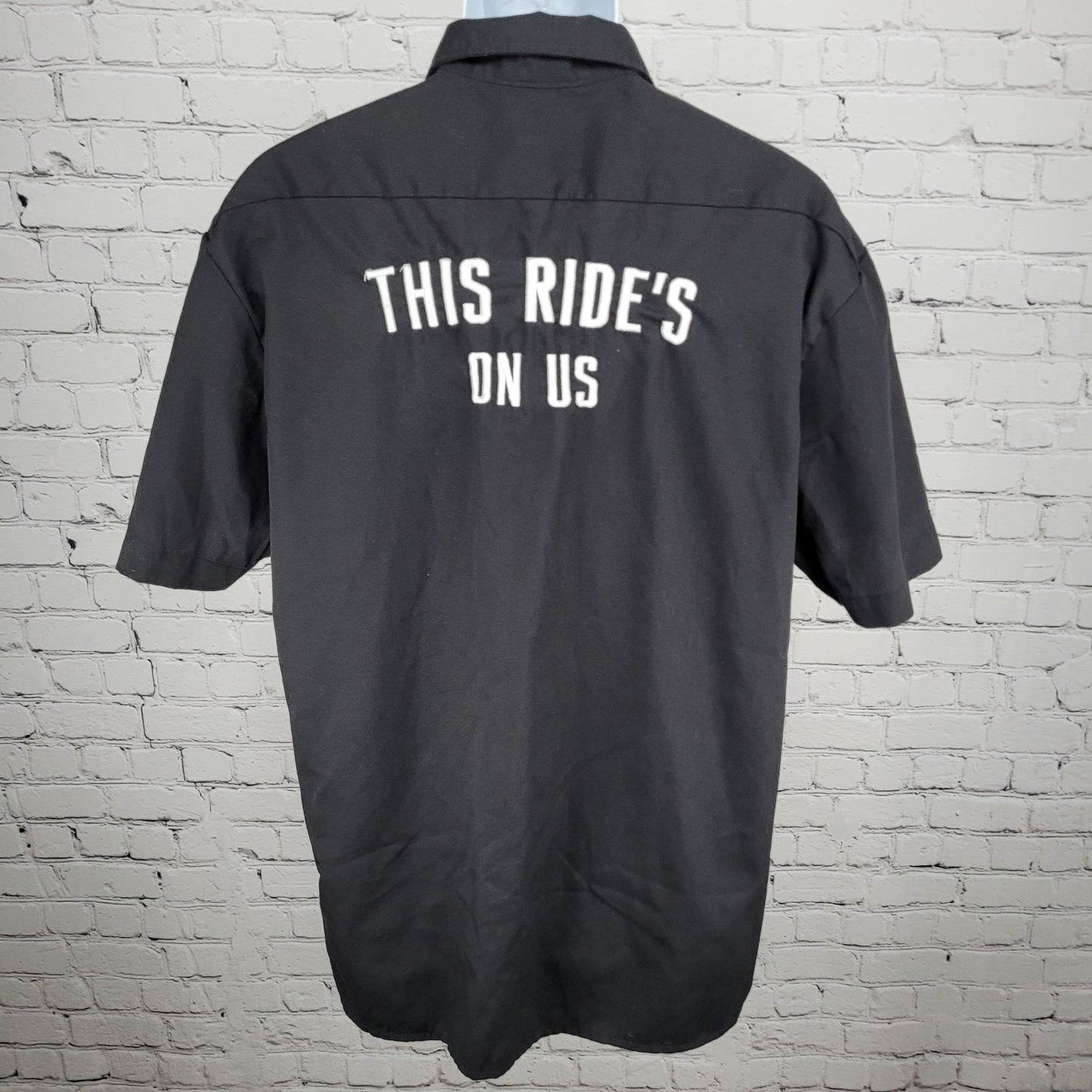 Jim Beam Black Dickies Flex Embroidered Logos Button Up Shirt Large L