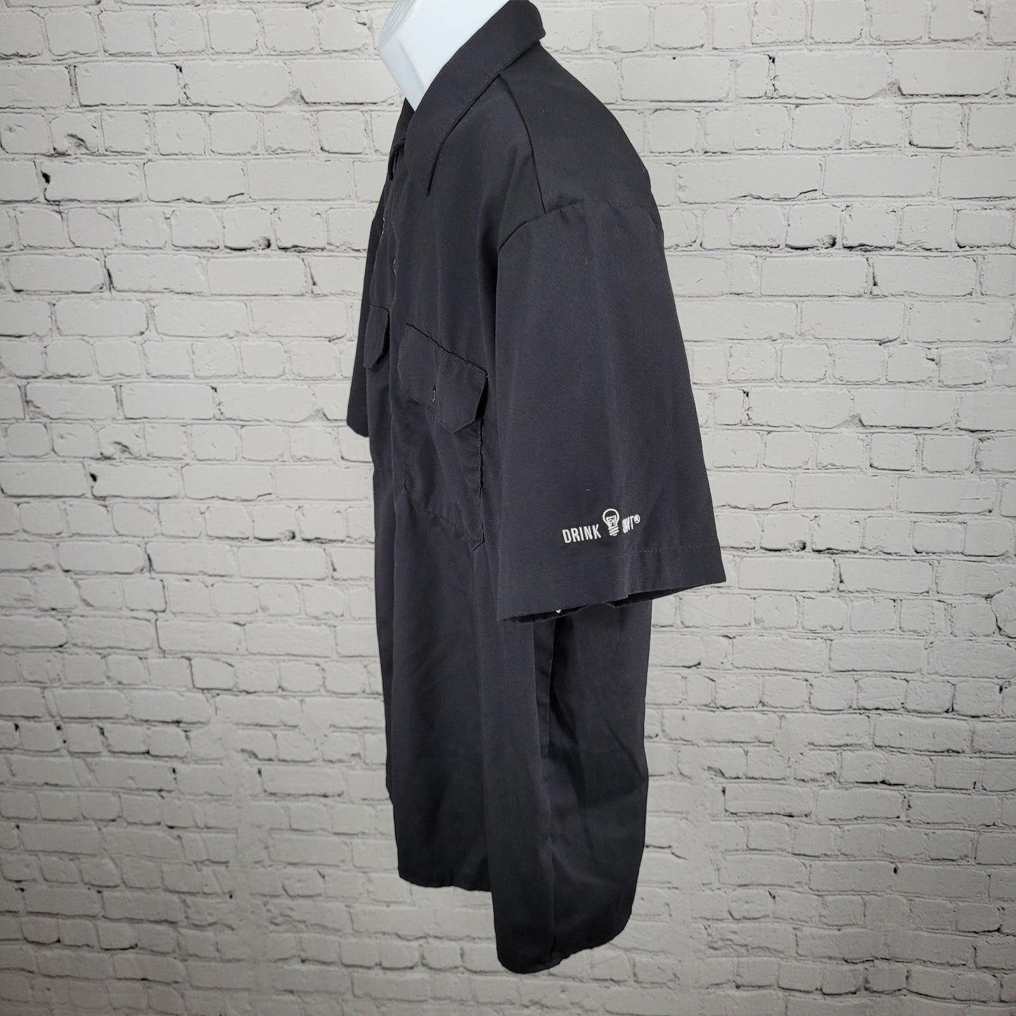 Jim Beam Black Dickies Flex Embroidered Logos Button Up Shirt Large L