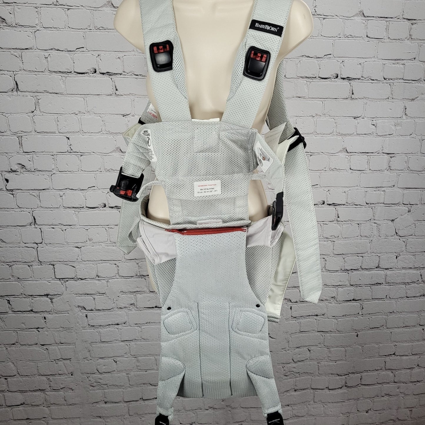 Baby Bjorn Grey Cotton Mesh Adjustable Baby Infant Child Carrier 8-33lbs