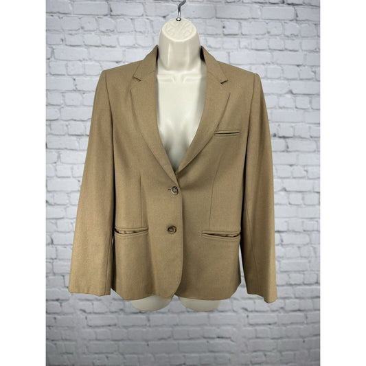VTG Westbound Light Brown Wool 2 Button Ventless Women’s Blazer Size 10 US SMALL