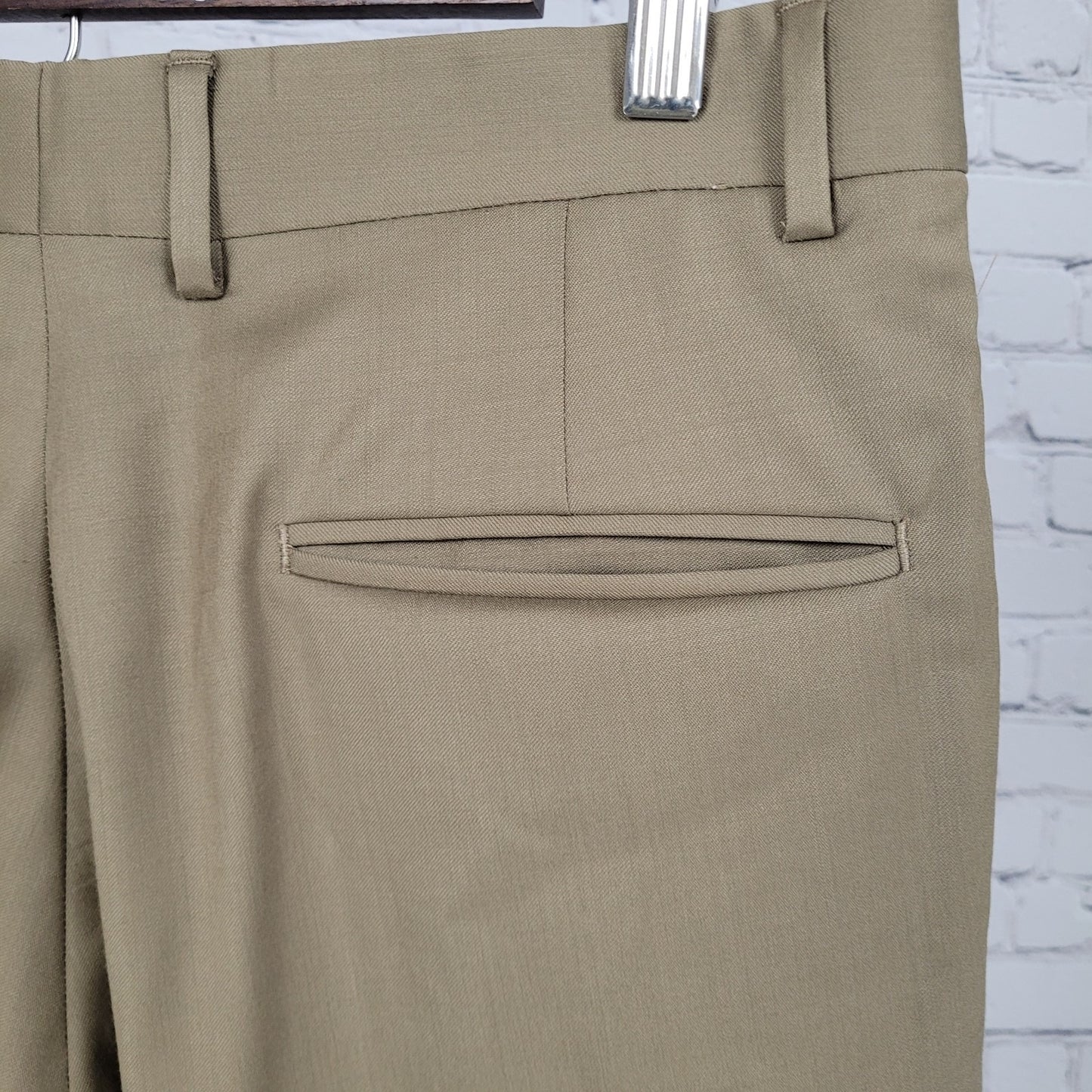 Jos A Bank Brown 100% Wool Pleated Cuffed Straight Dress Pants Size 34 (32x30.5)