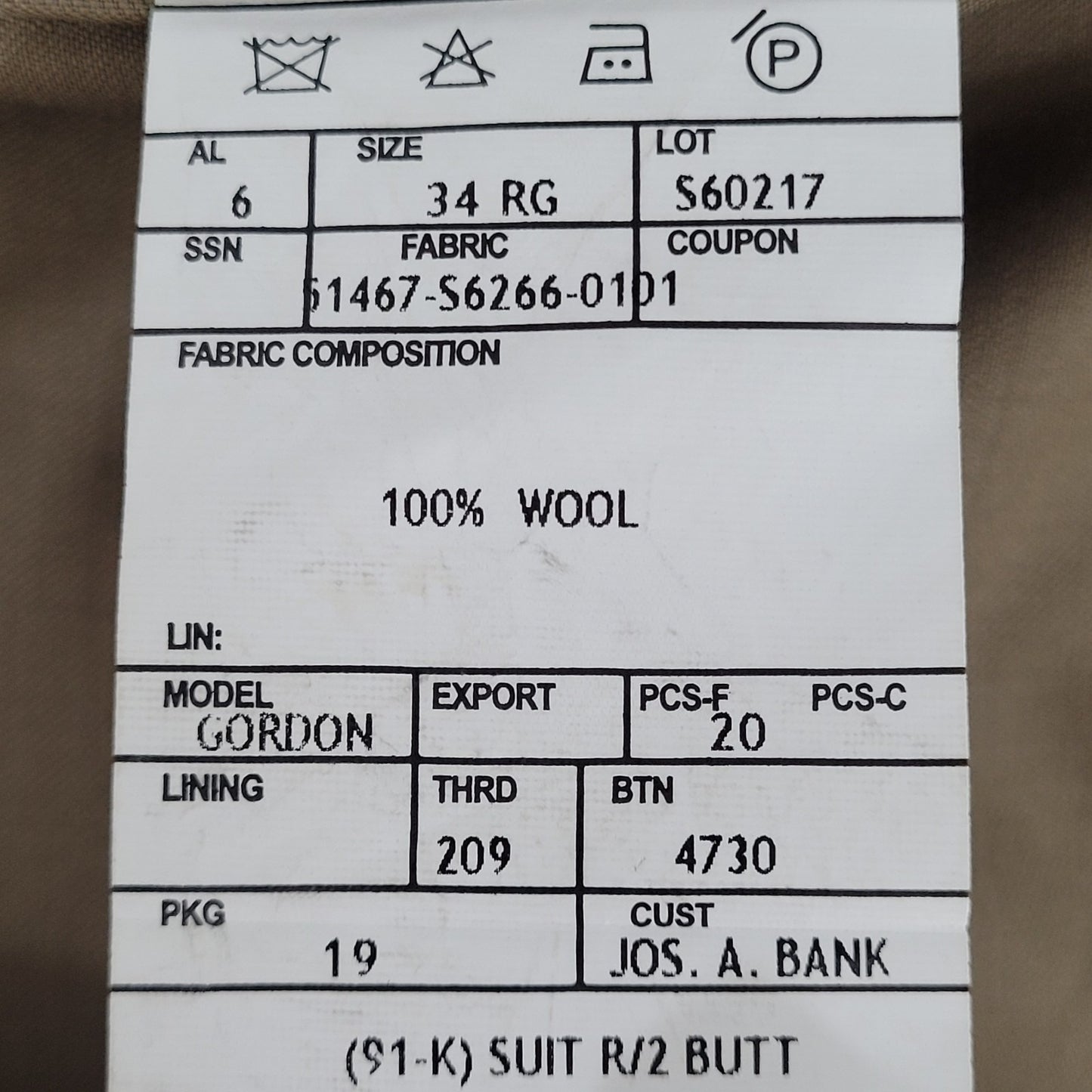 Jos A Bank Brown 100% Wool Pleated Cuffed Straight Dress Pants Size 34 (32x30.5)