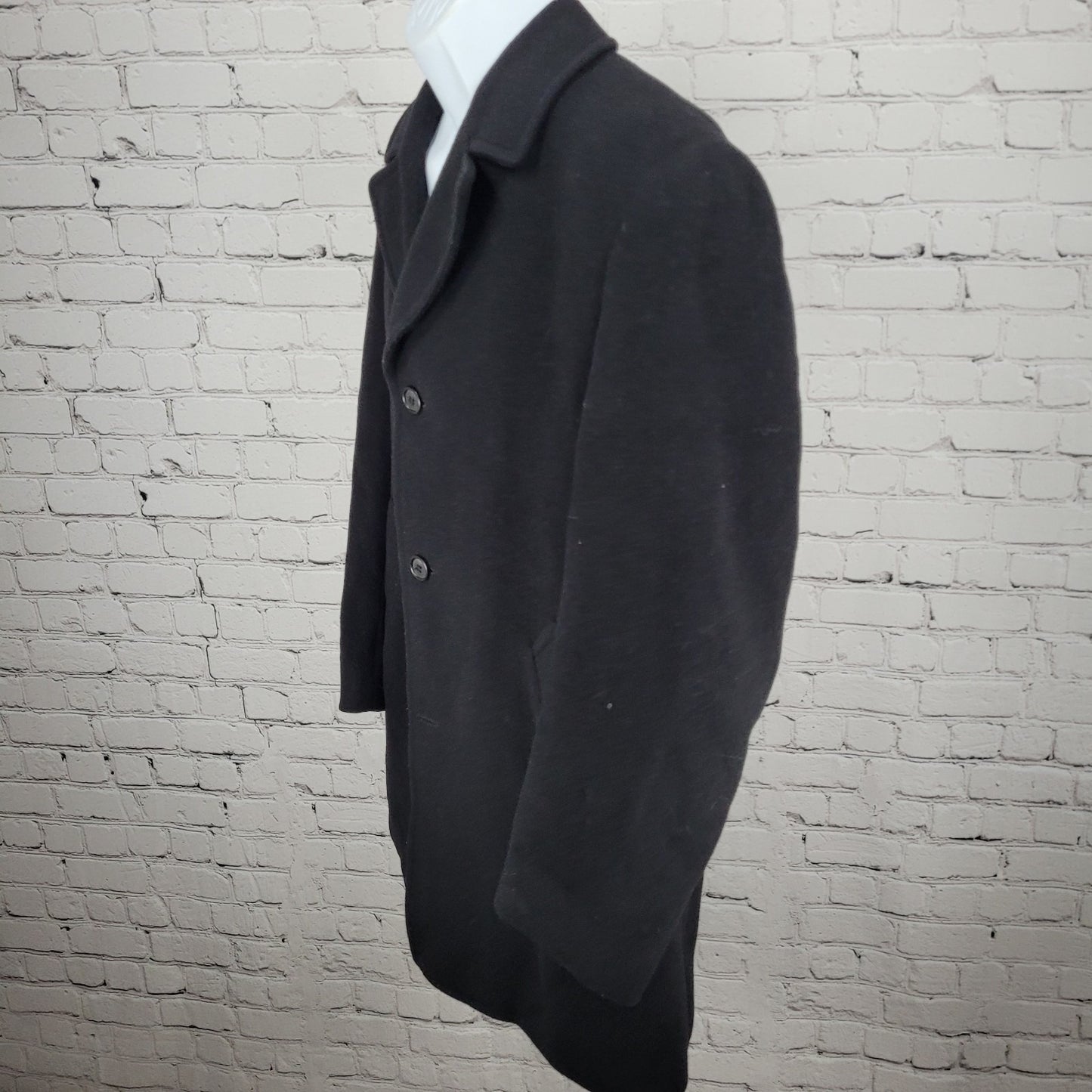 Ralph Ralph Lauren Black Single Breasted Buttoned Vented Notch Over Coat 38R