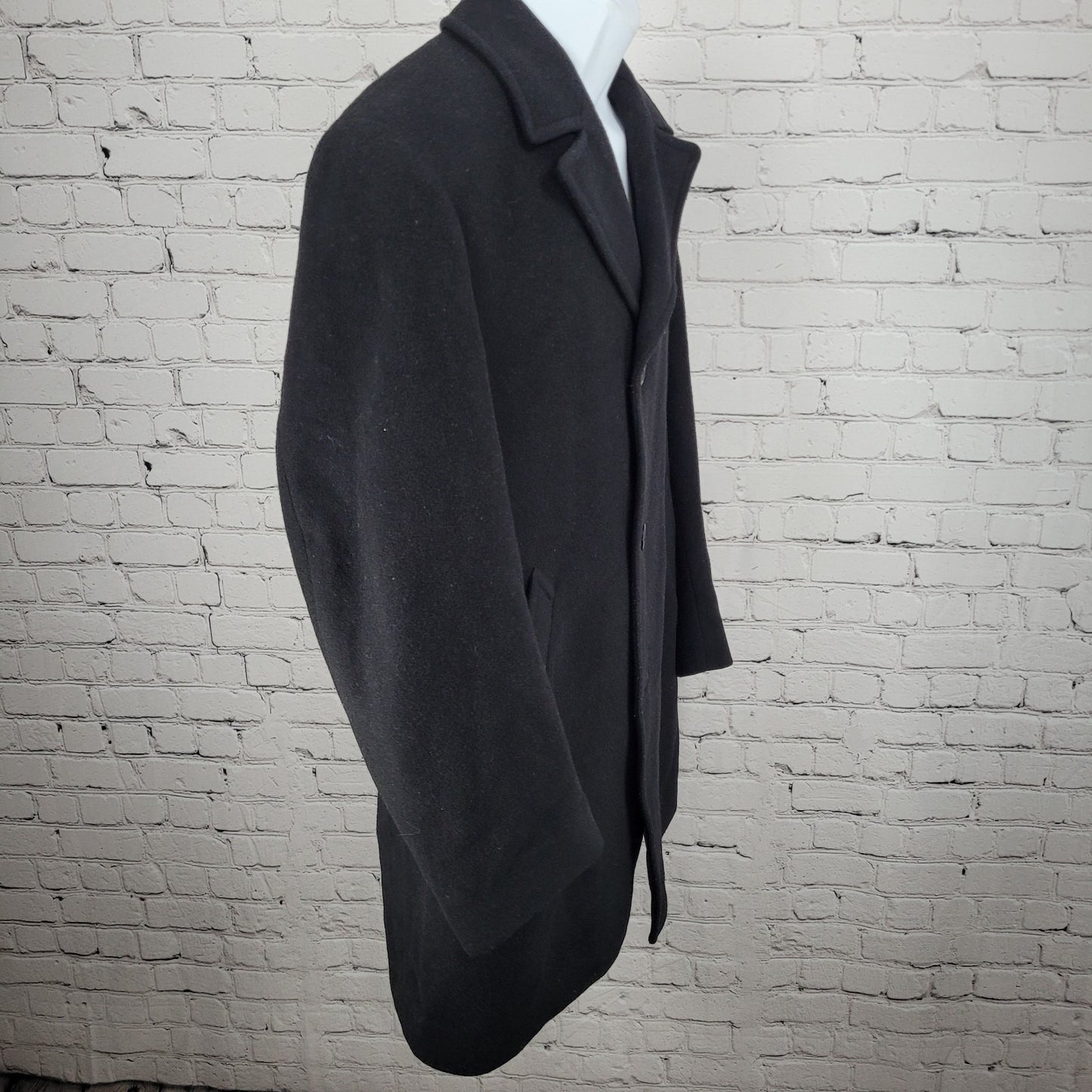 Ralph Ralph Lauren Black Single Breasted Buttoned Vented Notch Over Coat 38R
