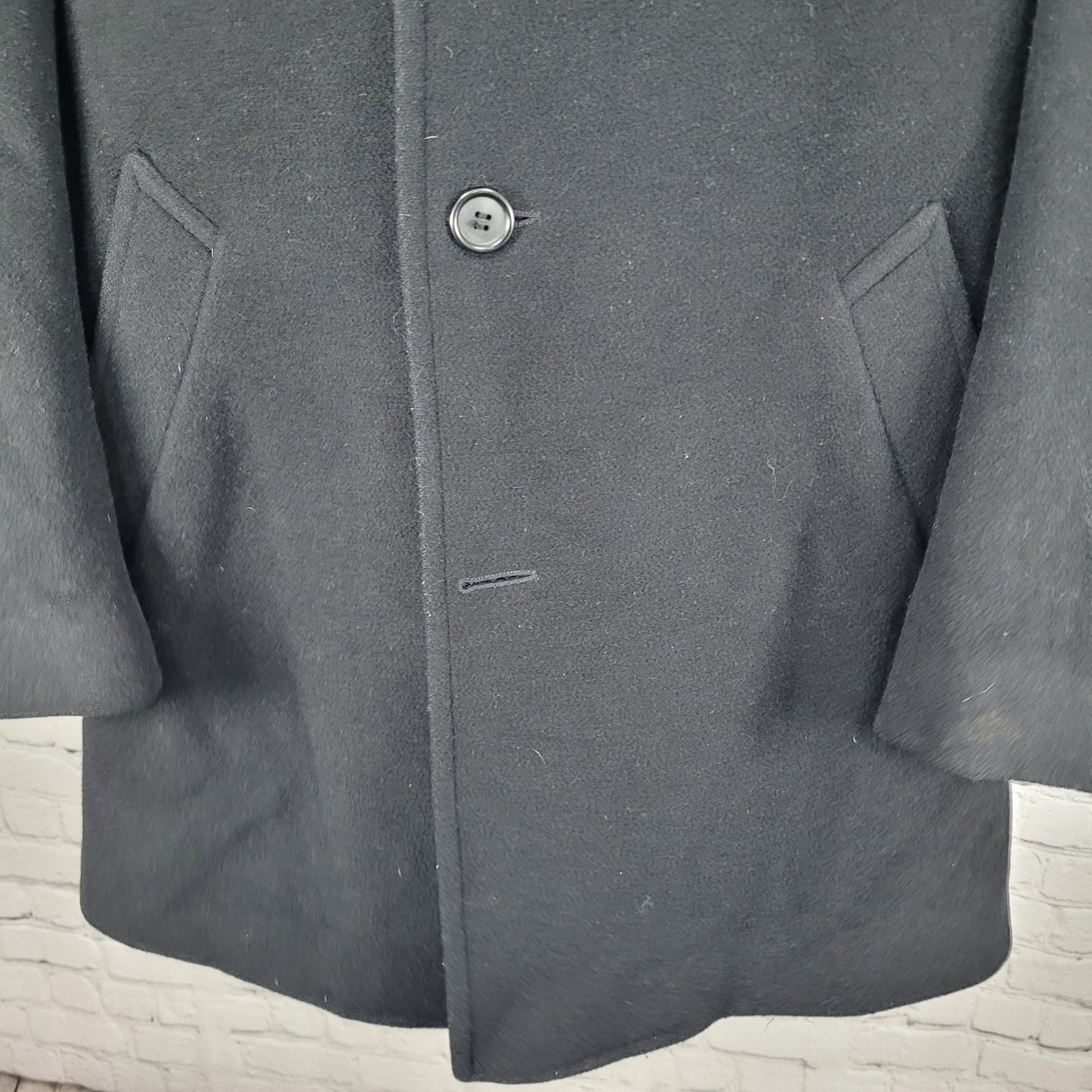 Ralph Ralph Lauren Black Single Breasted Buttoned Vented Notch Over Coat 38R