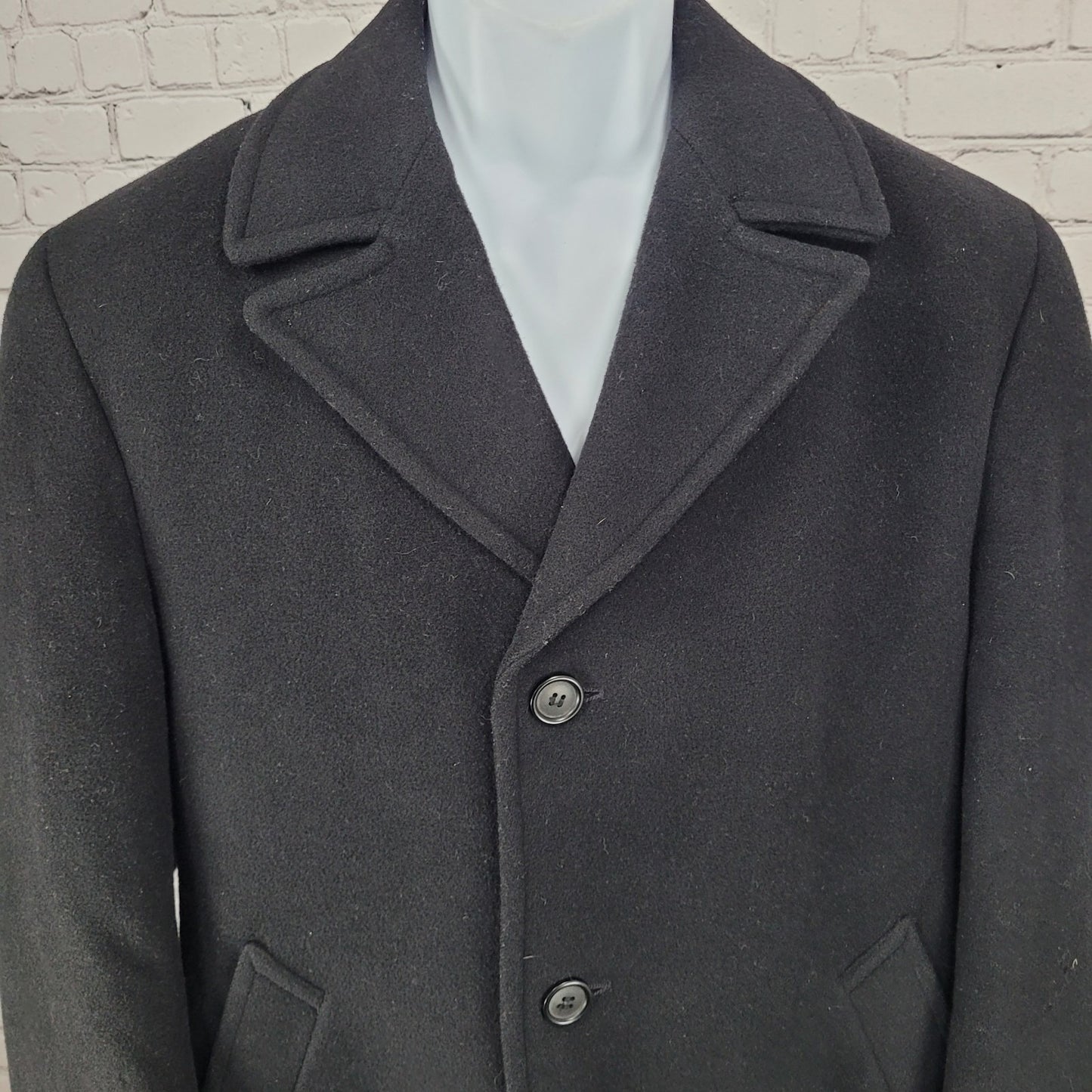 Ralph Ralph Lauren Black Single Breasted Buttoned Vented Notch Over Coat 38R