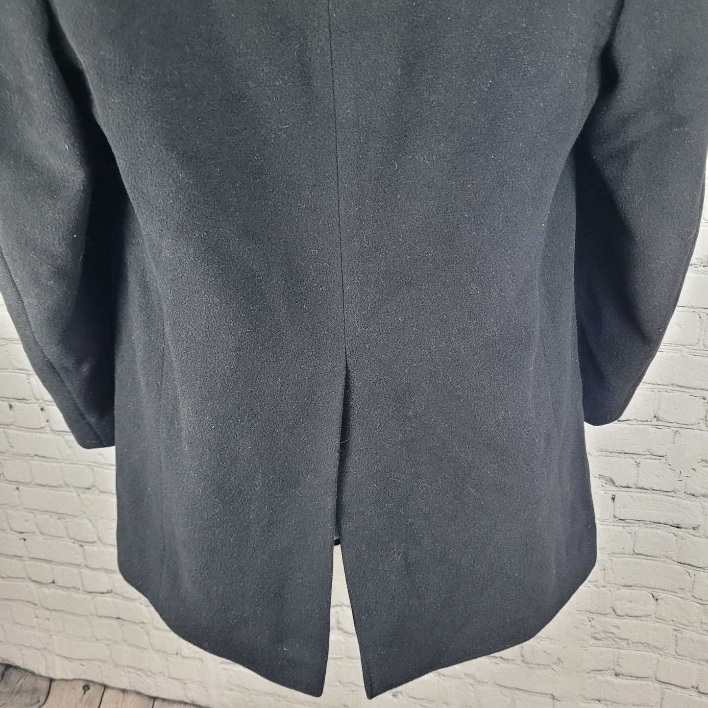 Ralph Ralph Lauren Black Single Breasted Buttoned Vented Notch Over Coat 38R