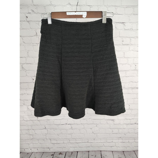 Maeve Anthropologie Y2K A Line Skater Ruched Black Zip Up Skirt Size XS