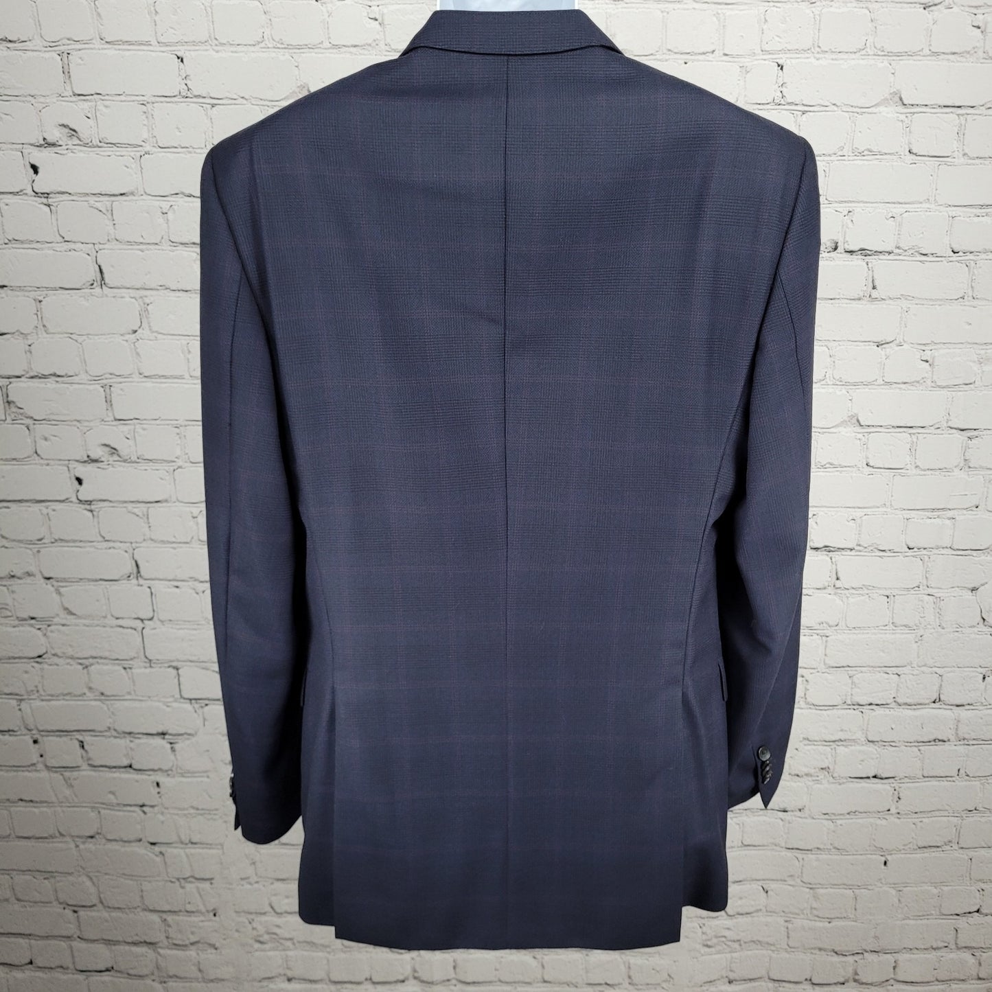 Hugo Boss x Nordstrom Blue 100% Wool Super 120 Drago Check Blazer Sport Coat 42L