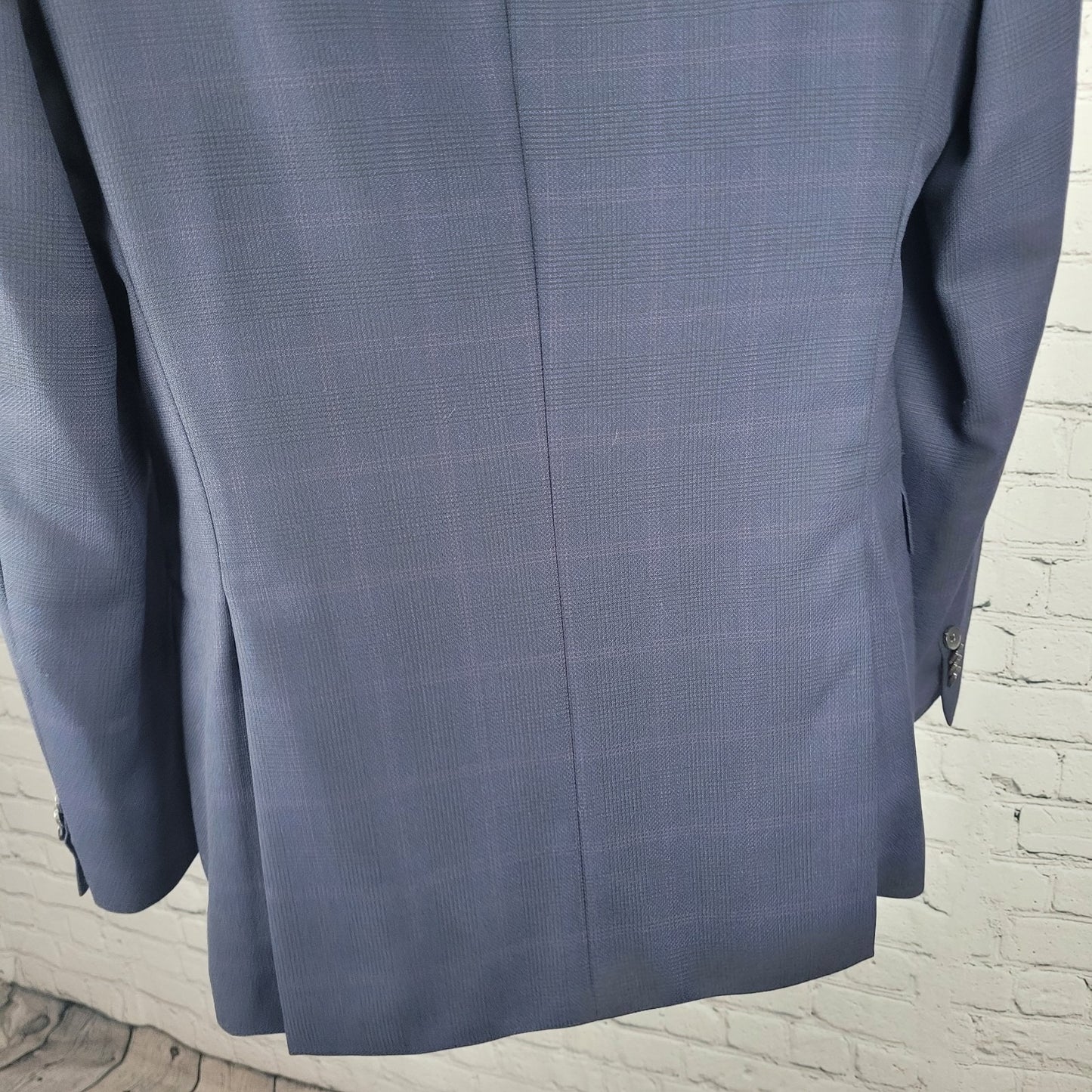 Hugo Boss x Nordstrom Blue 100% Wool Super 120 Drago Check Blazer Sport Coat 42L