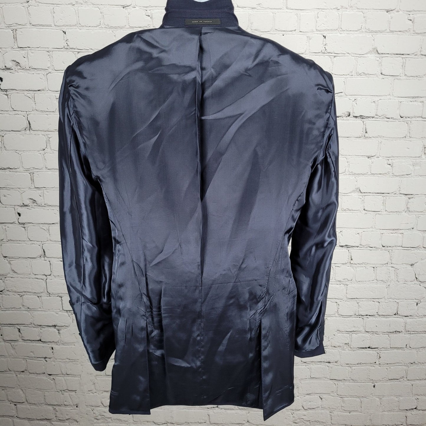 Hugo Boss x Nordstrom Blue 100% Wool Super 120 Drago Check Blazer Sport Coat 42L