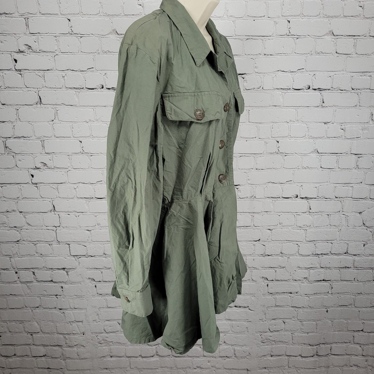 Neiman Marcus Gordon Henderson Green Long Sleeve Drop Waist Shirt Top USA 8