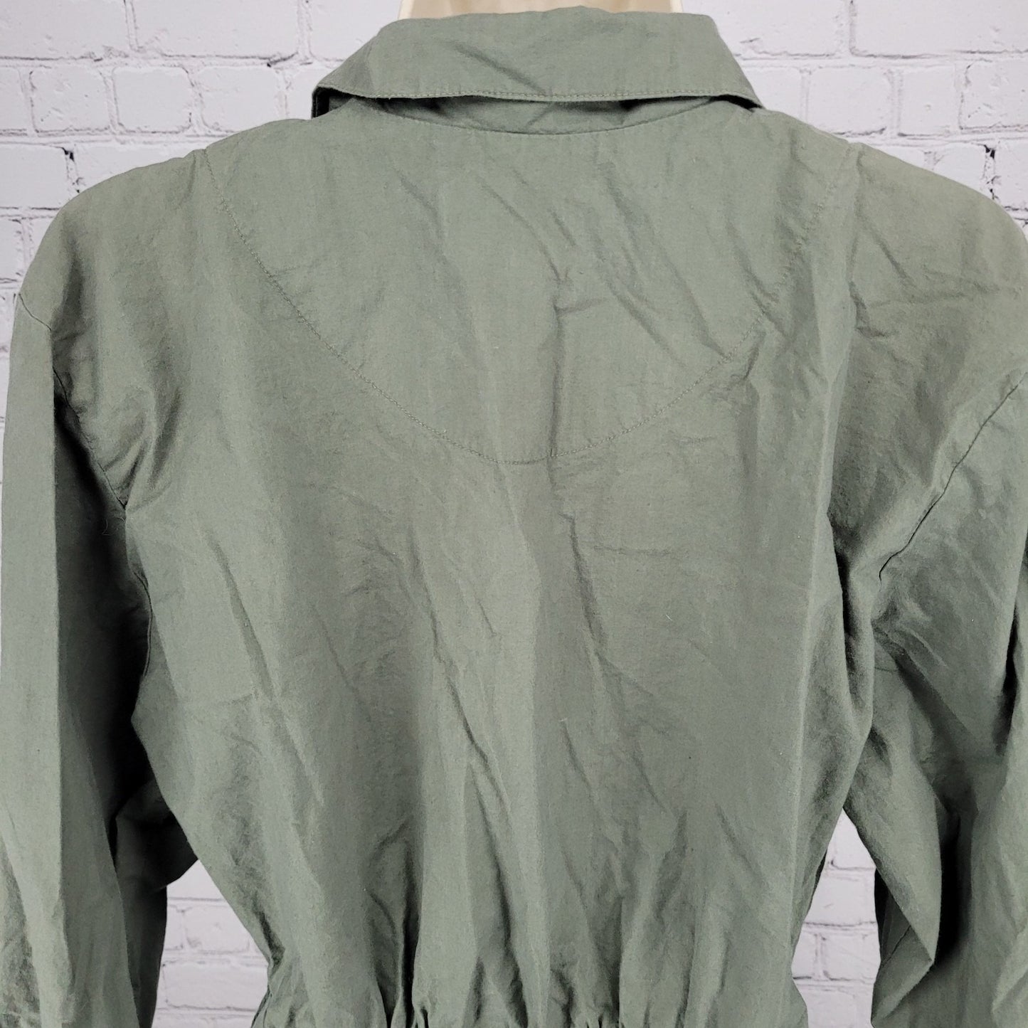 Neiman Marcus Gordon Henderson Green Long Sleeve Drop Waist Shirt Top USA 8