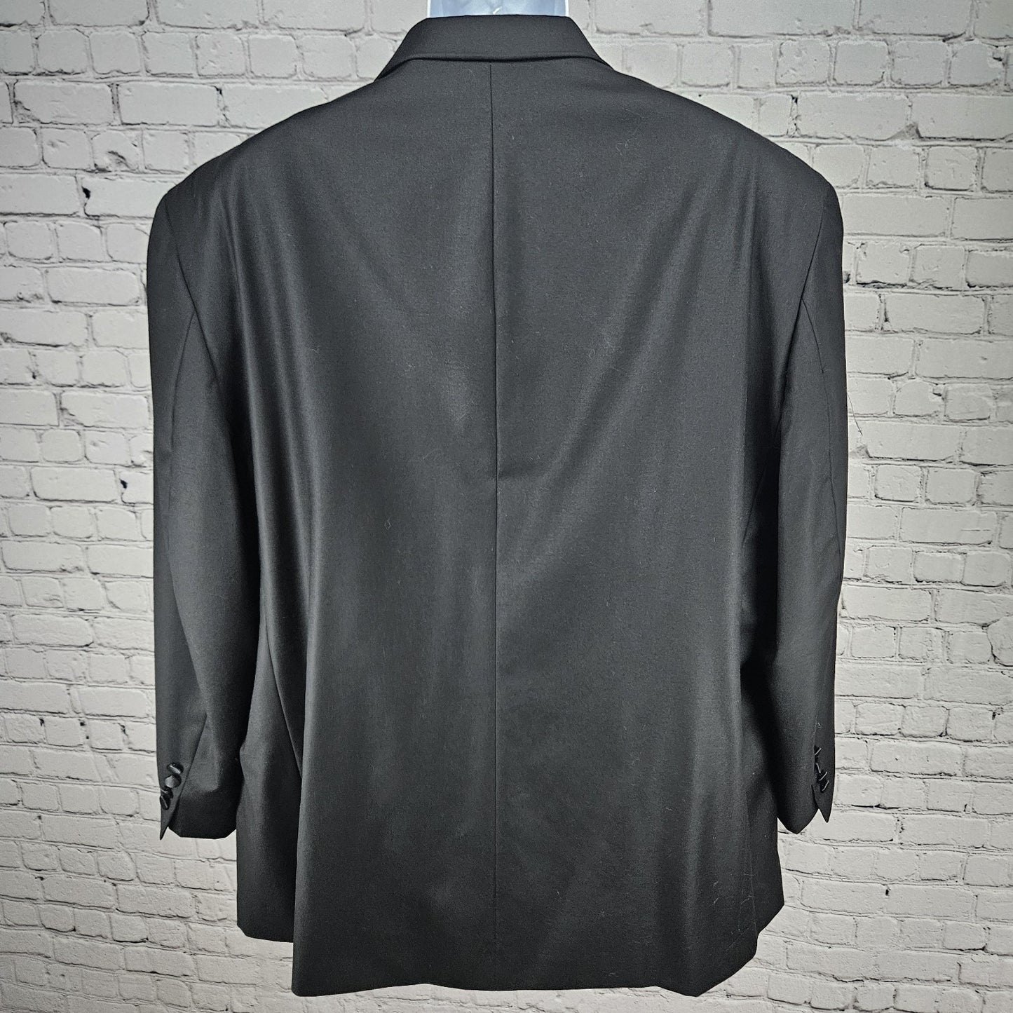 Calvin Klein Black 100% Wool 2 Button Tuxedo Blazer Formal Suit Jacket 52R