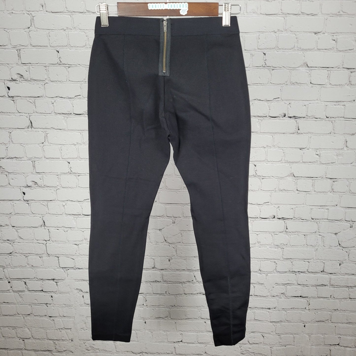 J.CREW Black Pixie Stretch Zipped Skinny Low Rise Ankle Pants Size 0R (24x28)