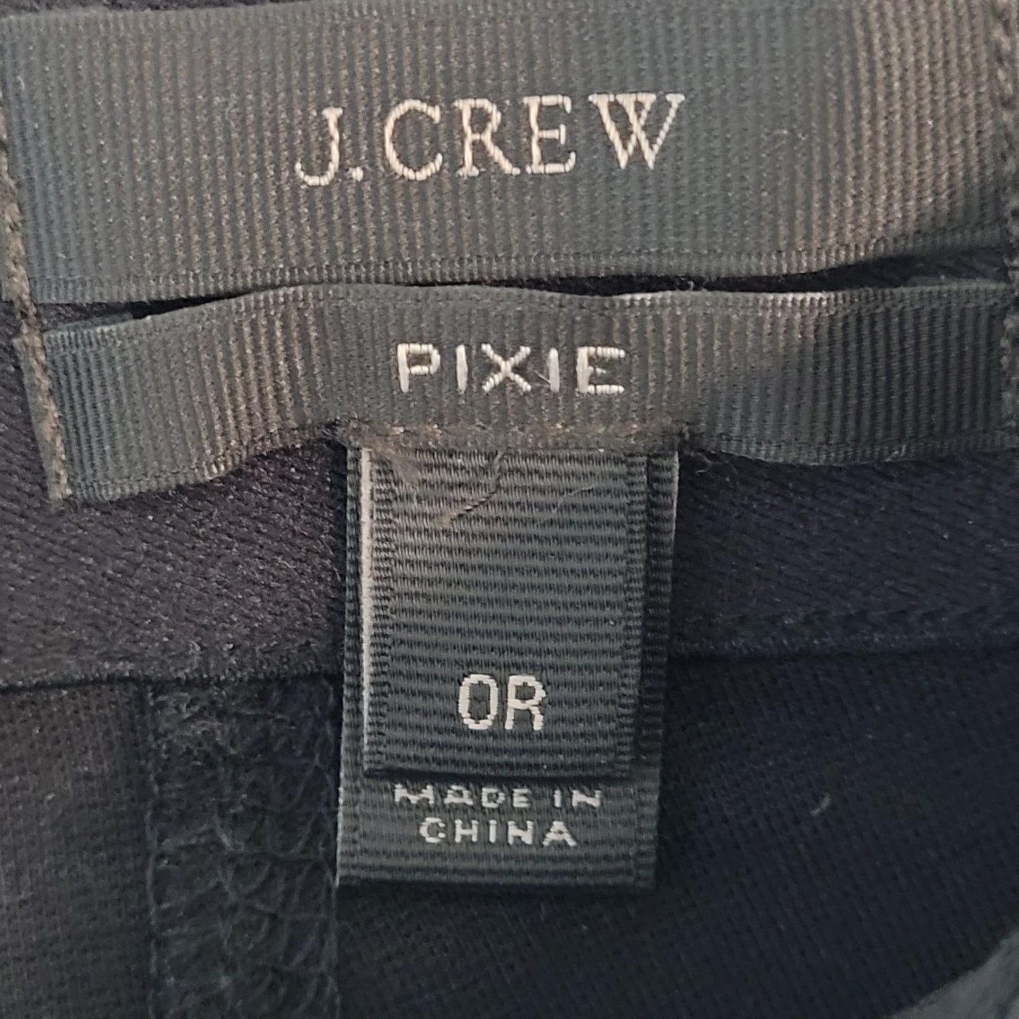 J.CREW Black Pixie Stretch Zipped Skinny Low Rise Ankle Pants Size 0R (24x28)