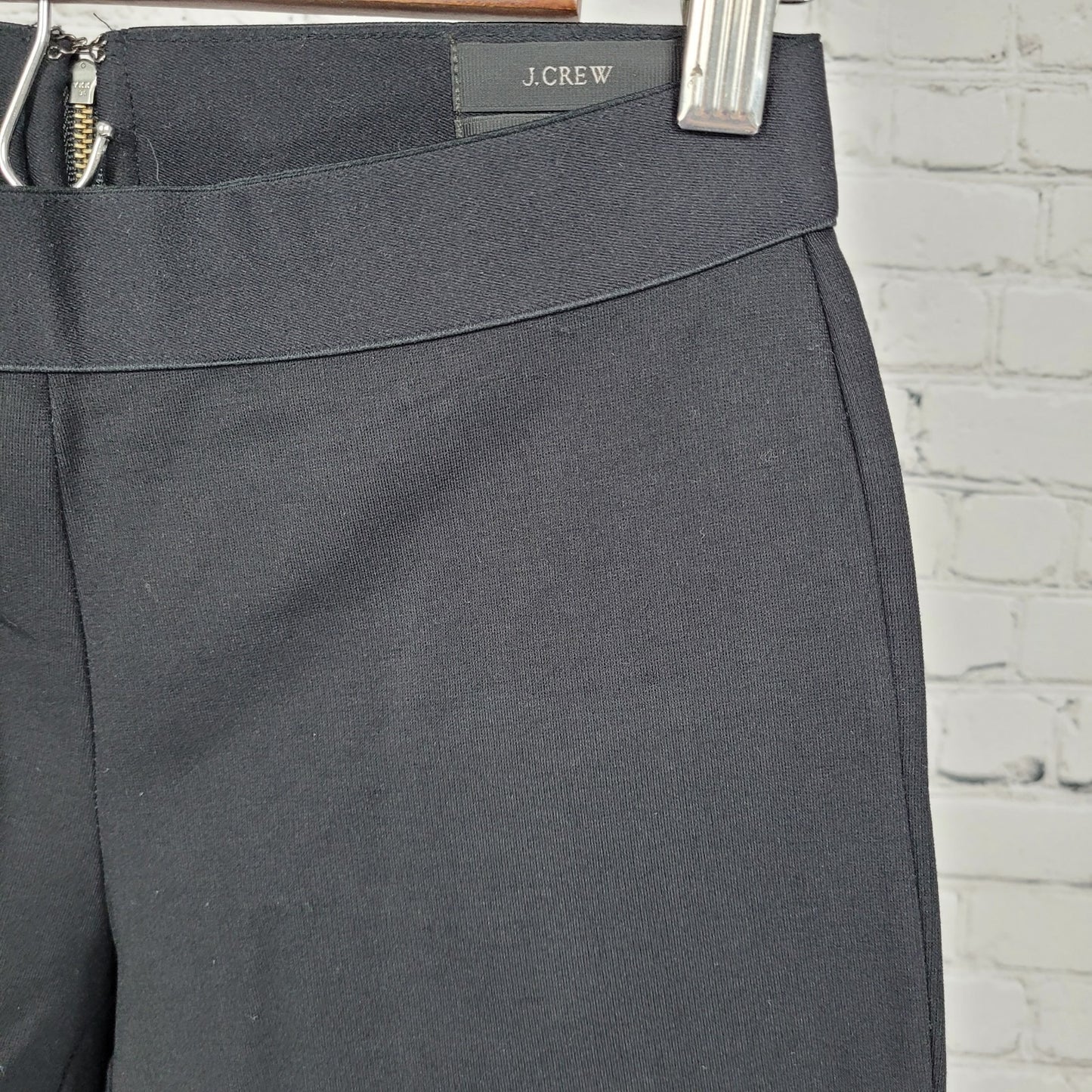 J.CREW Black Pixie Stretch Zipped Skinny Low Rise Ankle Pants Size 0R (24x28)