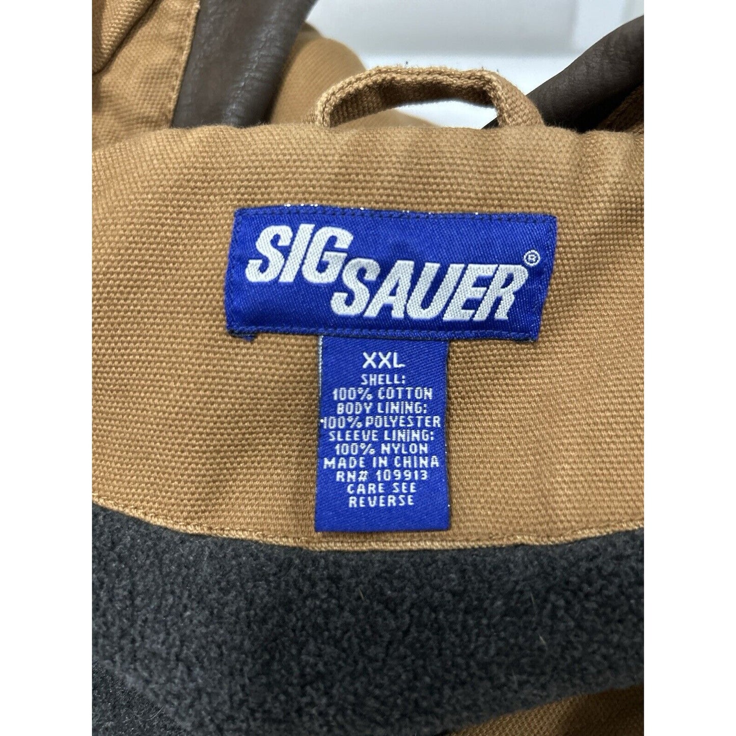 Sig Sauer Brown Cotton Long Sleeve Tactile Lined Heavy Shooting Jacket Size XXL