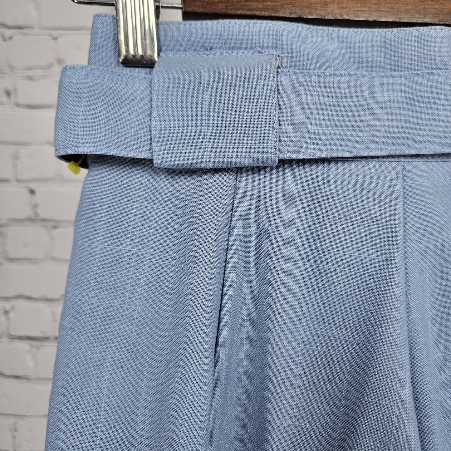 NWT VTG Petite Sophisticate Blue High Rise Pleated Pants Belt USA 2P (23x26.5)
