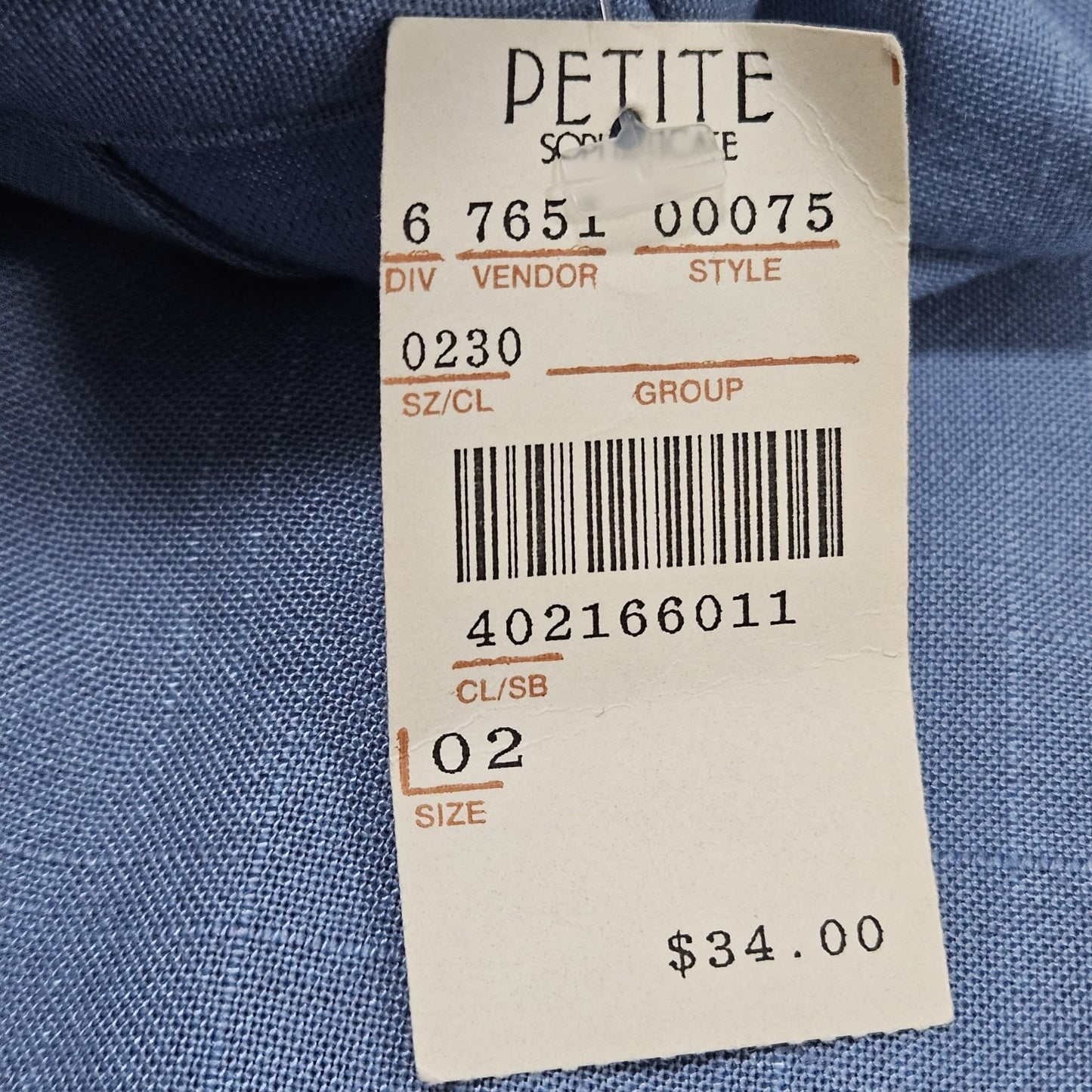 NWT VTG Petite Sophisticate Blue High Rise Pleated Pants Belt USA 2P (23x26.5)