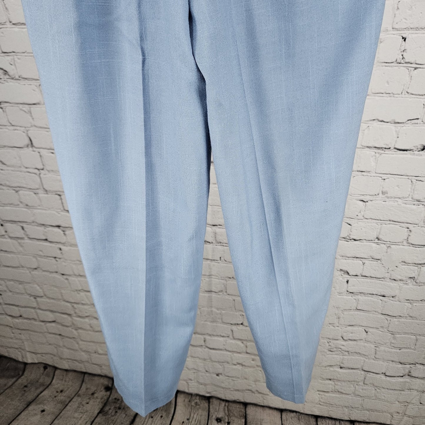 NWT VTG Petite Sophisticate Blue High Rise Pleated Pants Belt USA 2P (23x26.5)