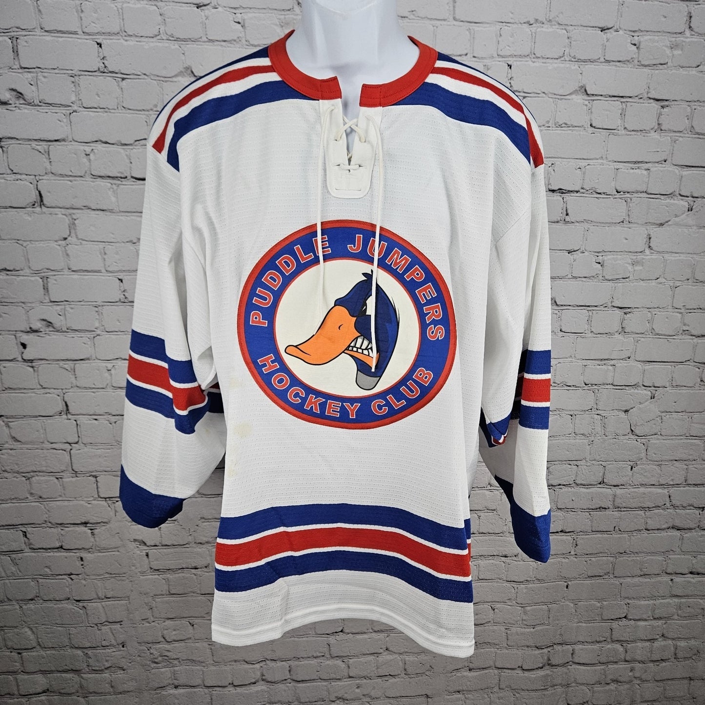 VTG Puddle Jumpers Hockey Club Amos 14 Highstick Flo Knit Jersey Medium M