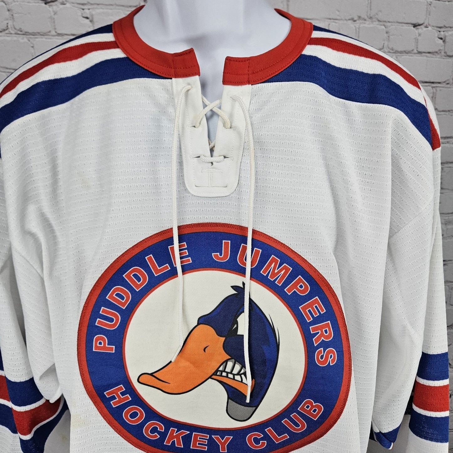 VTG Puddle Jumpers Hockey Club Amos 14 Highstick Flo Knit Jersey Medium M