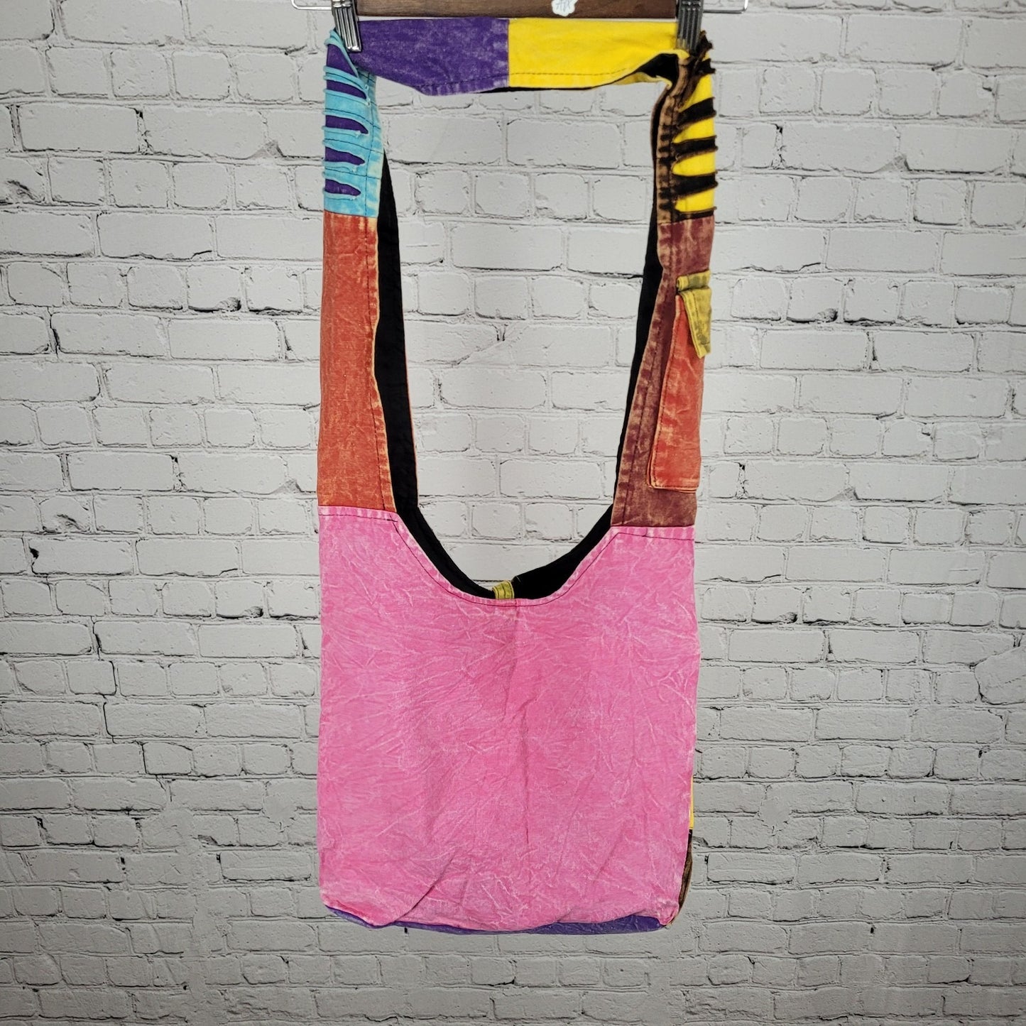 Multicolor Cotton Embroidered Owl Boho Zipped Crossbody Hobo Tote Bag Nepal Made