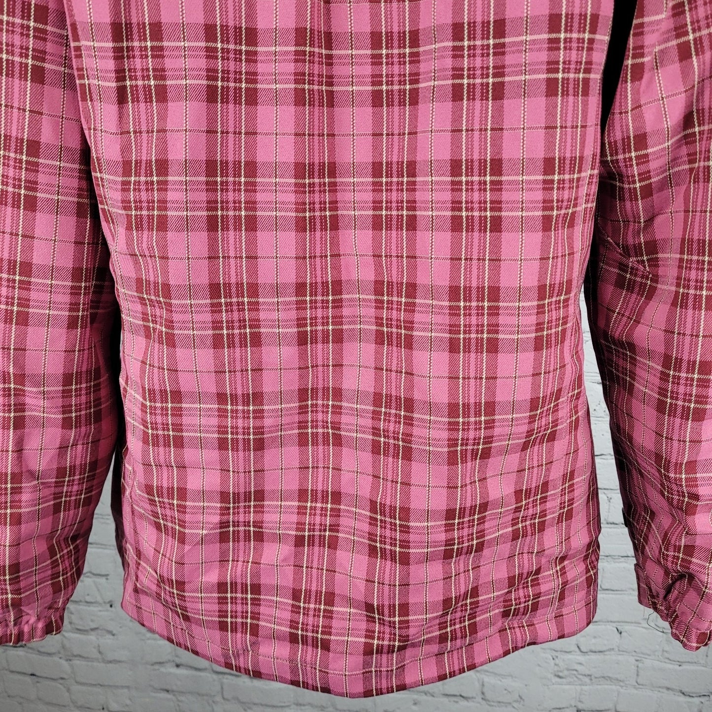 Bonfire Pink Plaid Dry Level 2 15K Waterproof Hood Snowboard Ski Jacket Medium M