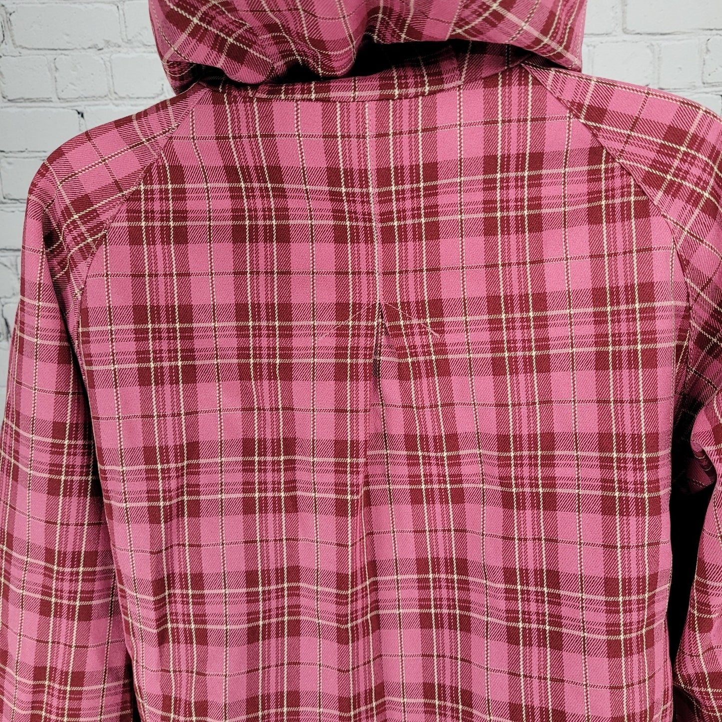 Bonfire Pink Plaid Dry Level 2 15K Waterproof Hood Snowboard Ski Jacket Medium M