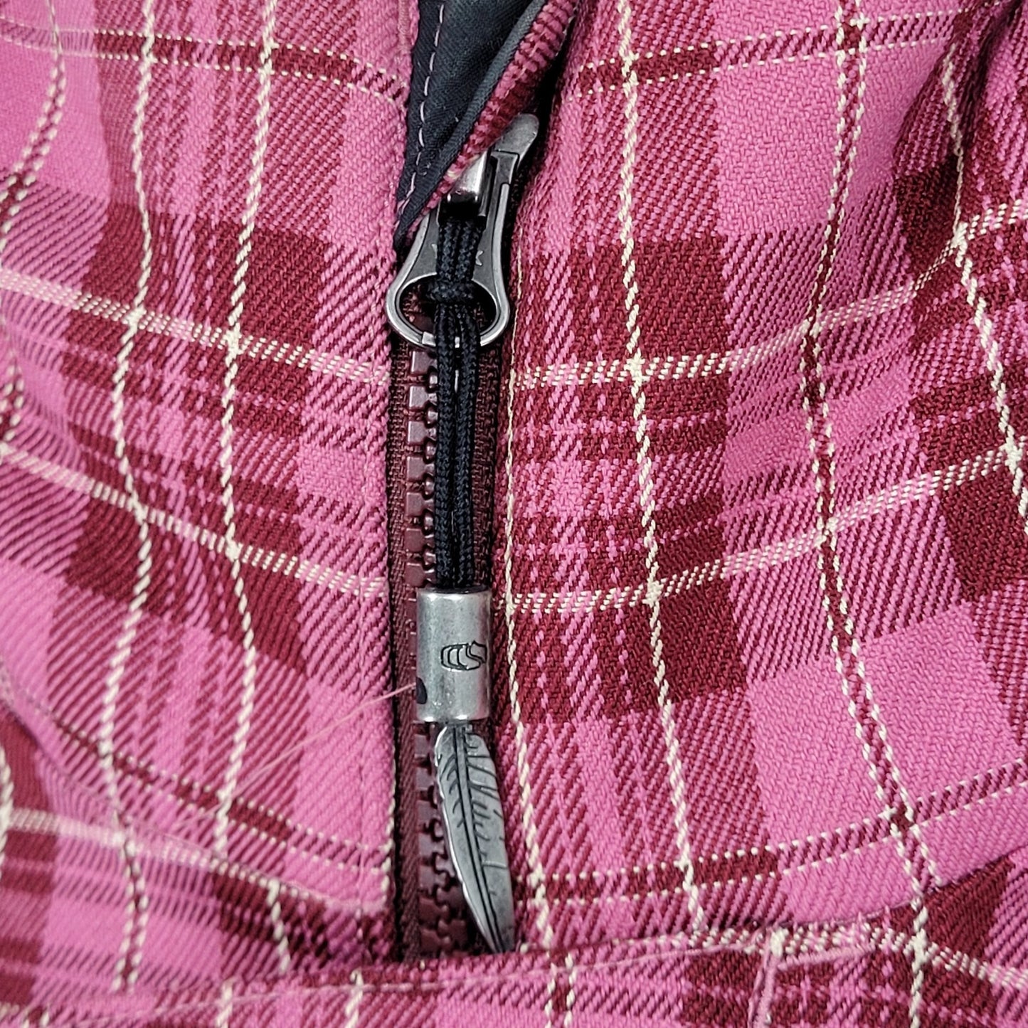 Bonfire Pink Plaid Dry Level 2 15K Waterproof Hood Snowboard Ski Jacket Medium M