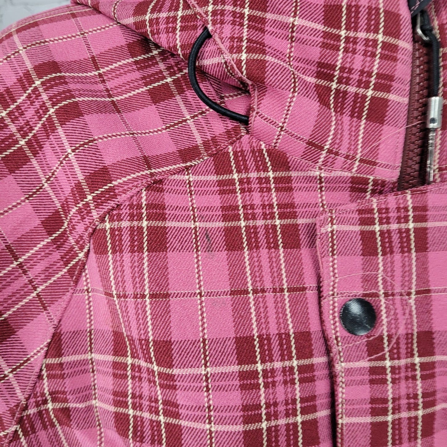Bonfire Pink Plaid Dry Level 2 15K Waterproof Hood Snowboard Ski Jacket Medium M