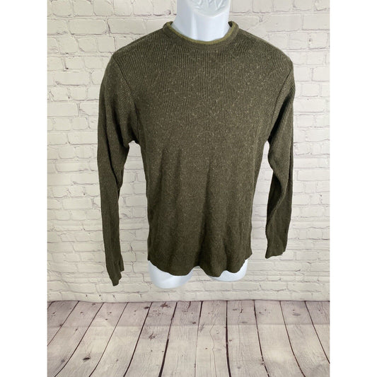 Murano Italia Wool Blend Forrest Green Crew Neck Pullover Knit Sweater Men’s S