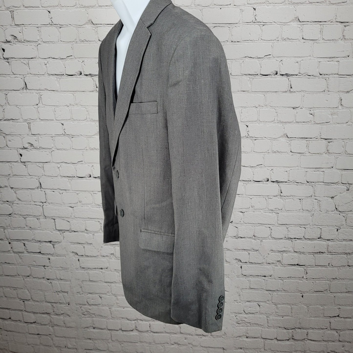 Calvin Klein Grey Slim Fit 2 Button Vented Notch Blazer Sport Coat Large L