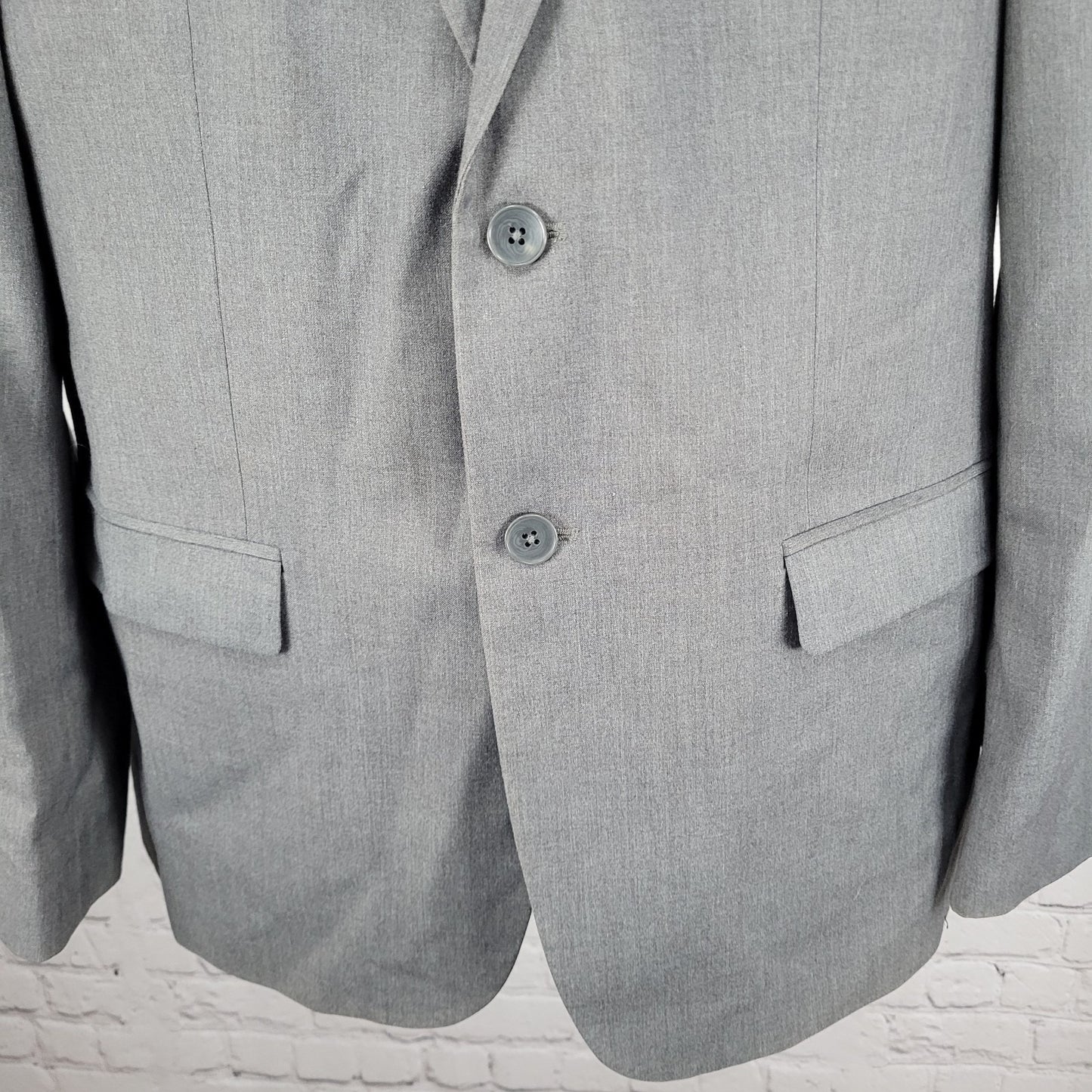 Calvin Klein Grey Slim Fit 2 Button Vented Notch Blazer Sport Coat Large L