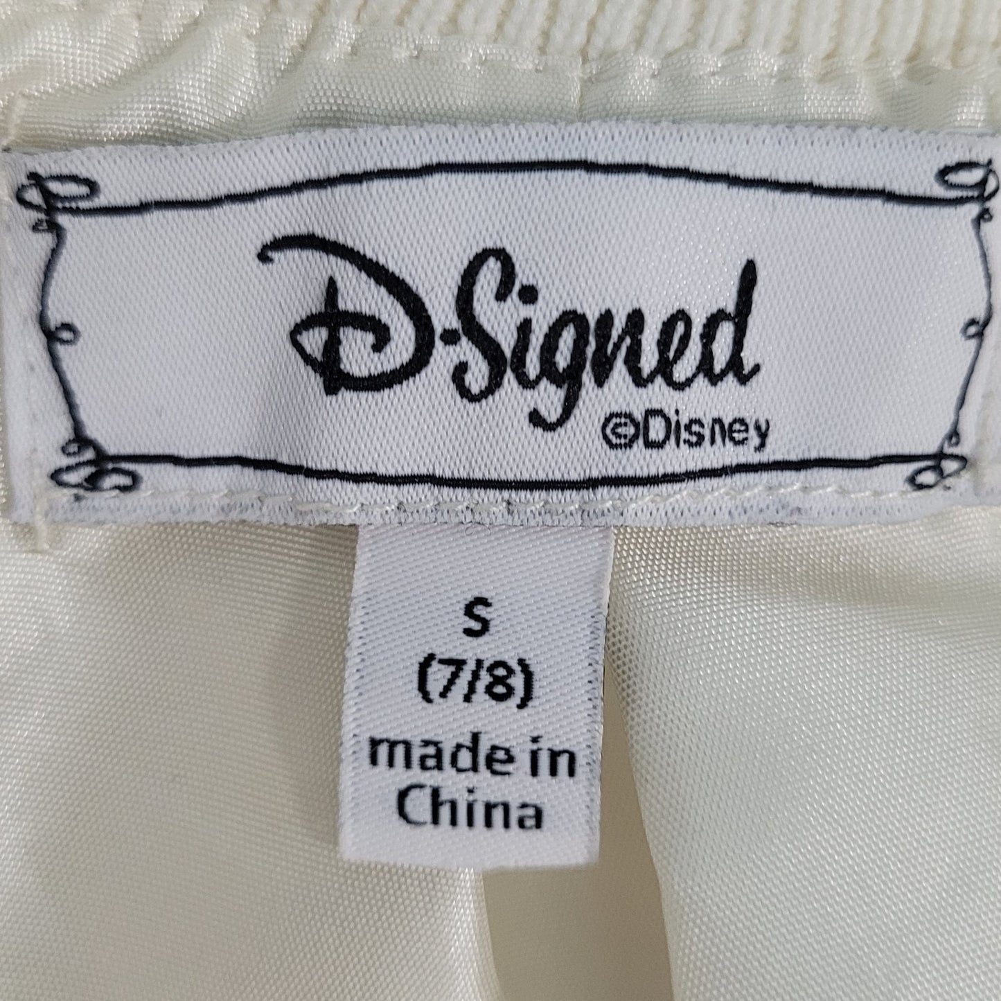 D-Signed Disney Ivory White Faux Fur Lined Zip Jacket Girls Size Small S 7/8