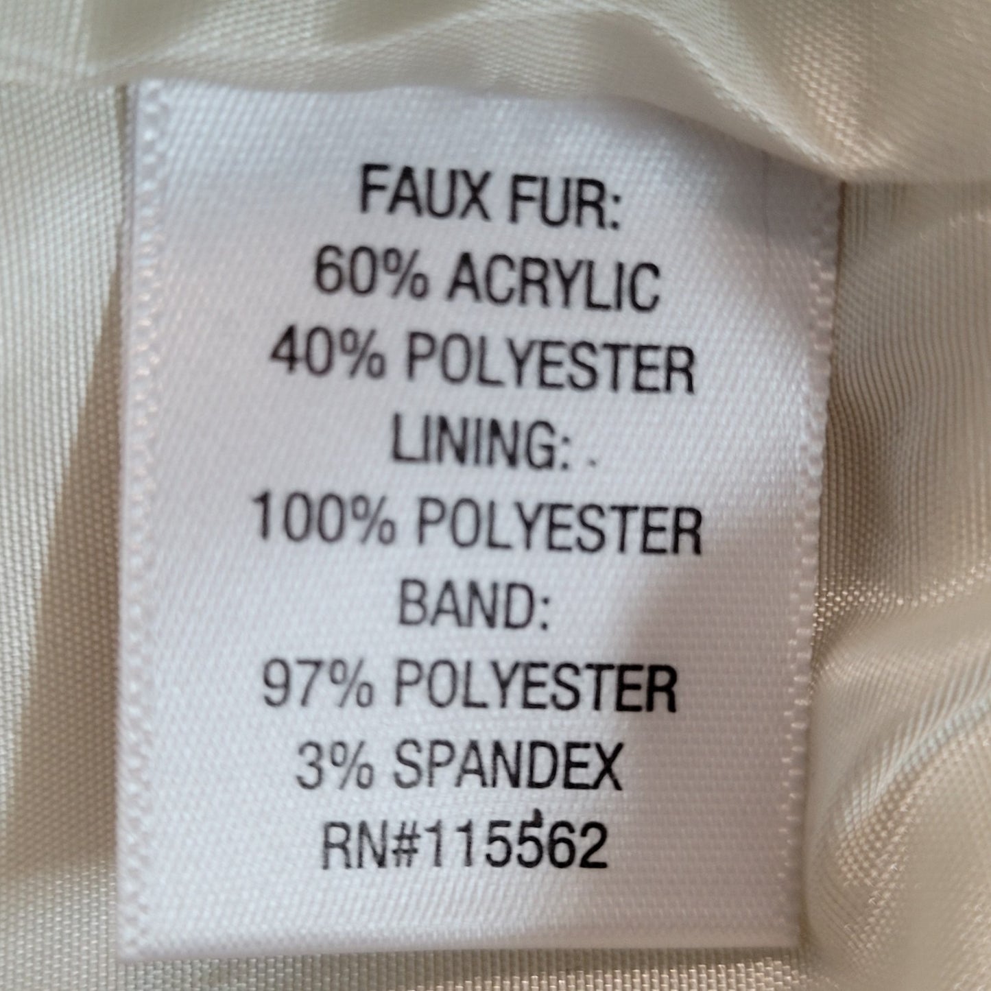 D-Signed Disney Ivory White Faux Fur Lined Zip Jacket Girls Size Small S 7/8