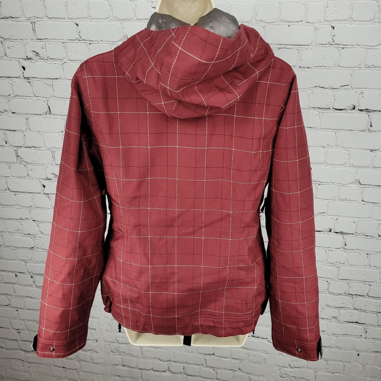 Burton Red Check Dryride Faux Fur Lined Insulated Dream Jacket Size Small S