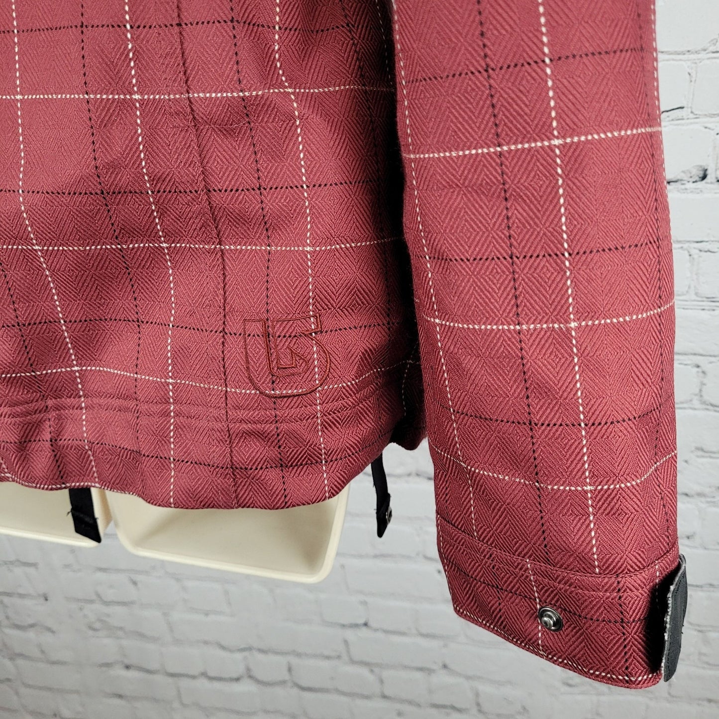 Burton Red Check Dryride Faux Fur Lined Insulated Dream Jacket Size Small S