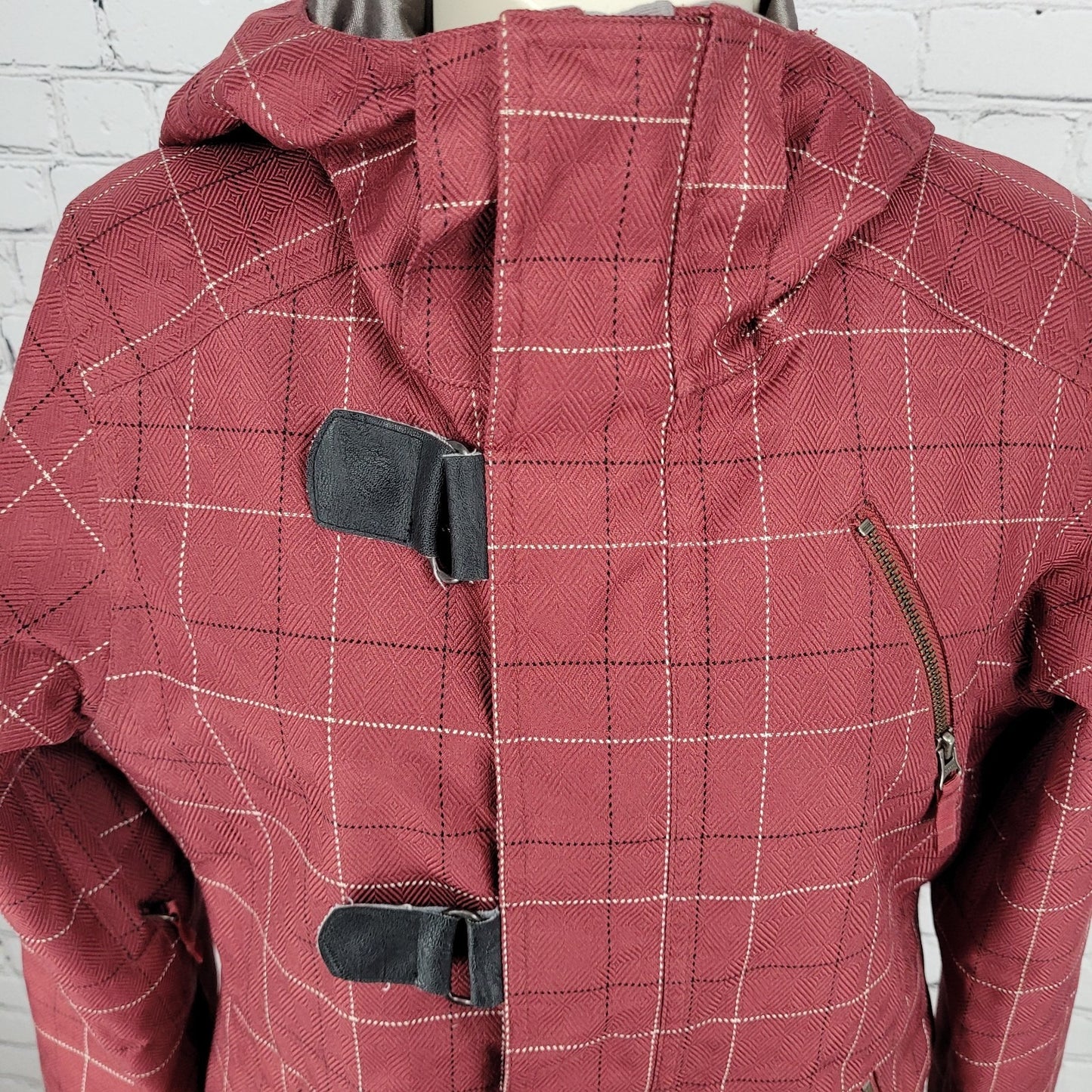 Burton Red Check Dryride Faux Fur Lined Insulated Dream Jacket Size Small S